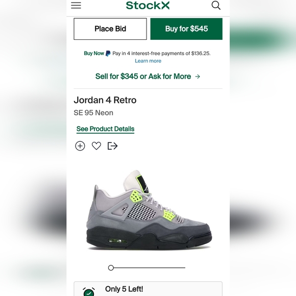 Jordan 4 SE 95 NEON GRAY & WHITE - Picture 2 of 7